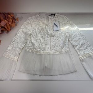 Blue b White Lace Top by Mitch